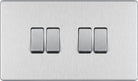 BG Screwless Brushed Steel 4G Light Switch FBS44 - The Switch Depot