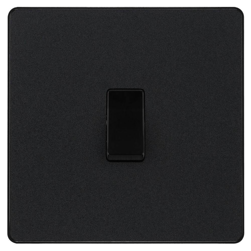 Evolve Polycarbonate Matt Black 1G Light Switch PCDMB12B - The Switch Depot