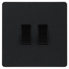 Evolve Polycarbonate Matt Black 2G Light Switch PCDMB42B - The Switch Depot