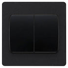 Evolve Polycarbonate Matt Black 2G Wide Rocker Light Switch PCDMB42WB - The Switch Depot