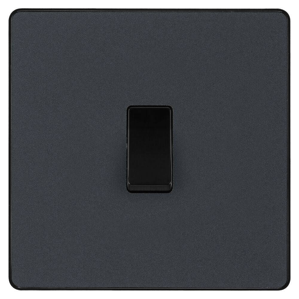 Evolve Polycarbonate Matt Grey 1G Light Switch PCDMG12B - The Switch Depot