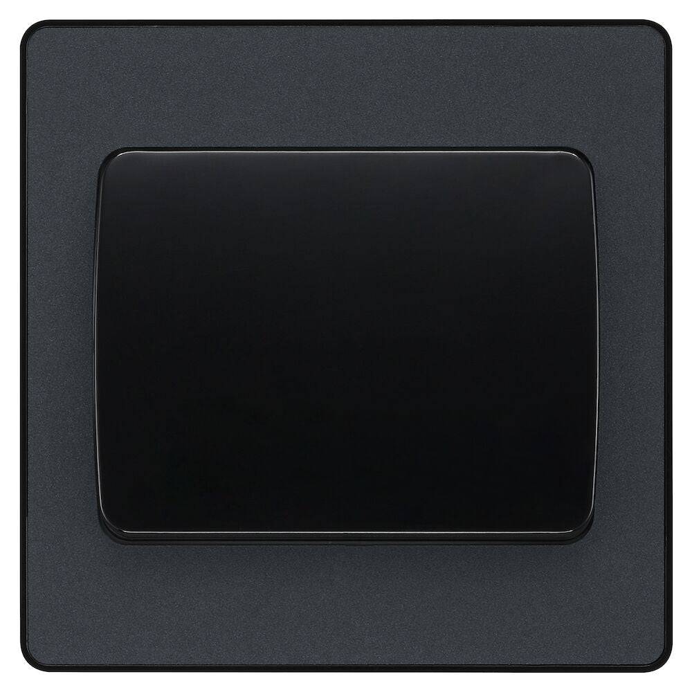 Evolve Polycarbonate Matt Grey 1G Wide Rocker Light Switch PCDMG12WB - The Switch Depot
