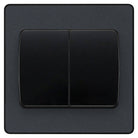 Evolve Polycarbonate Matt Grey 2G Wide Rocker Light Switch PCDMG42WB - The Switch Depot