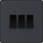 Evolve Polycarbonate Matt Grey 3G Light Switch PCDMG43B - The Switch Depot