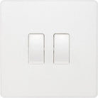 Evolve Polycarbonate Pearlescent White 2G Light Switch PCDCL42W - The Switch Depot