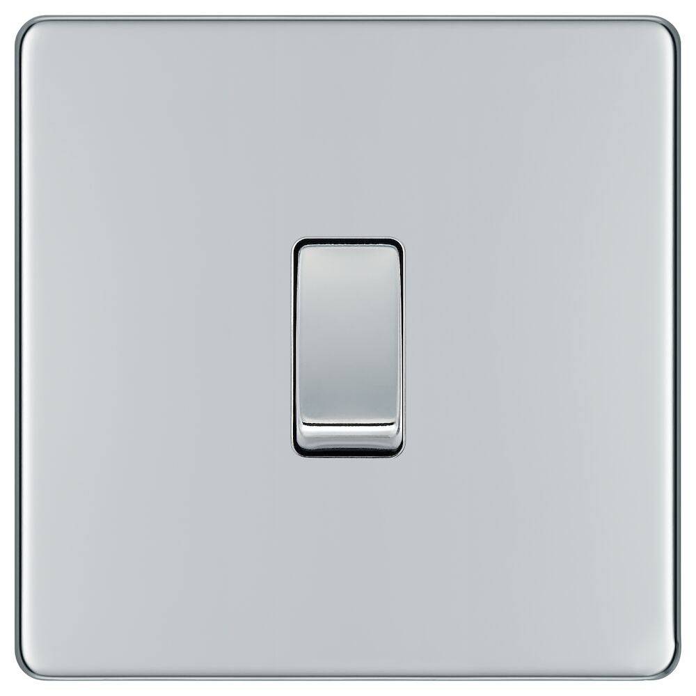 BG Screwless Polished Chrome 1G Light Switch FPC12 - The Switch Depot