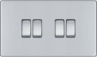 BG Screwless Polished Chrome 4G Light Switch FPC44 - The Switch Depot