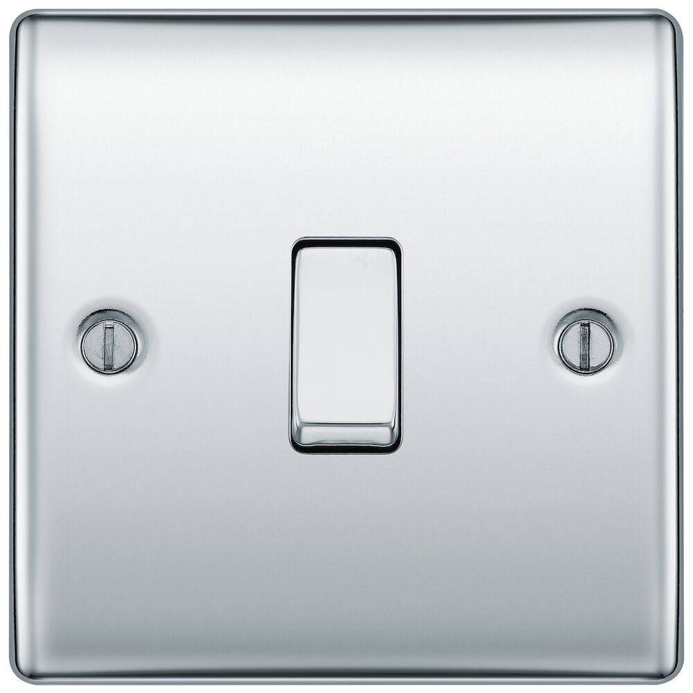 Nexus Metal Polished Chrome 1G Light Switch NPC12 - The Switch Depot