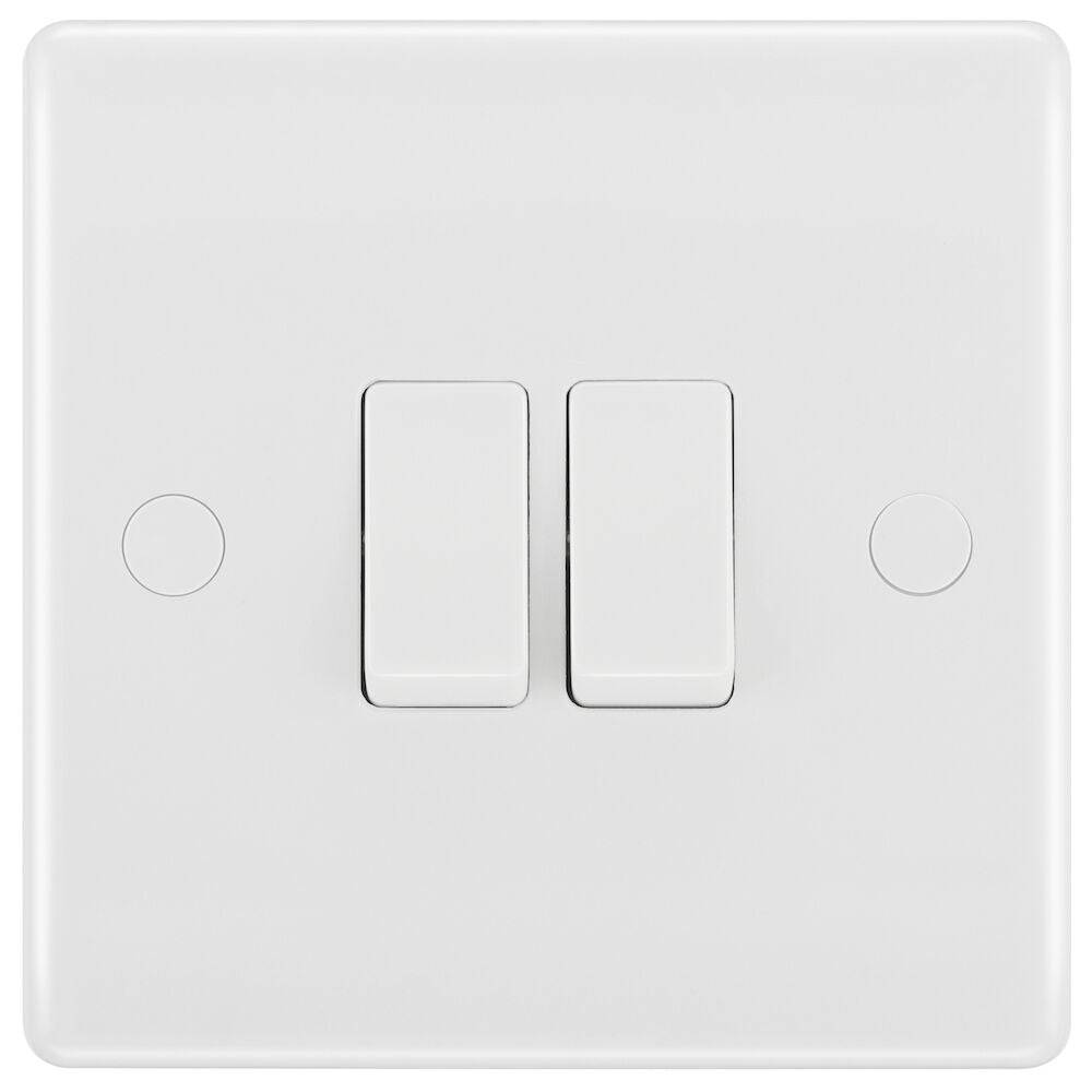 BG Moulded White PVC 2G Light Switch 842 - The Switch Depot