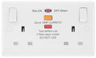 BG Moulded White PVC Double Socket with RCD 822RCD - The Switch Depot