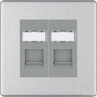 BG Screwless Brushed Steel Double Cat6 Data Outlet Socket FBSRJ4526G - The Switch Depot