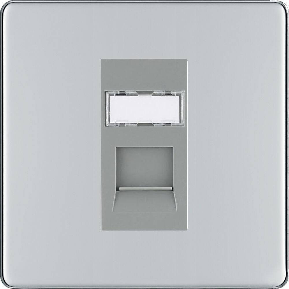 BG Screwless Polished Chrome Cat6 Data Outlet Socket FPCRJ4516G - The Switch Depot