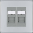 BG Screwless Polished Chrome Double Cat6 Data Outlet Socket FPCRJ4526G - The Switch Depot