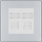 BG Screwless Polished Chrome Double Cat6 Data Outlet Socket FPCRJ4526W - The Switch Depot
