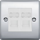 Nexus Metal Polished Chrome Double Cat6 Data Outlet Socket NPCRJ4526W - The Switch Depot