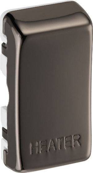 BG Black Nickel Engraved 'Heater' Grid Rocker Cap RRHTBN - The Switch Depot