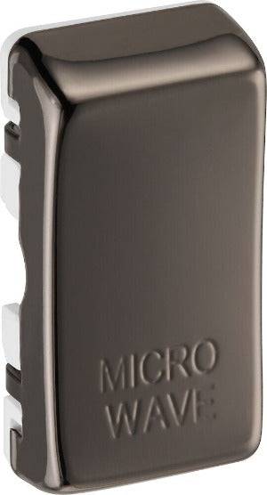 BG Black Nickel Engraved 'Microwave' Grid Rocker Cap RRMWBN - The Switch Depot