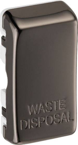 BG Black Nickel Engraved 'Waste Disposal' Grid Rocker Cap RRWDISBN - The Switch Depot