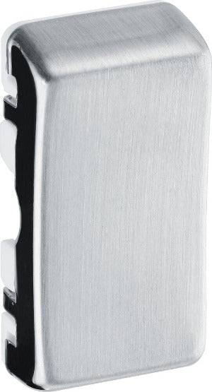 BG Brushed Steel Blank Grid Rocker Cap RRUPBS - The Switch Depot