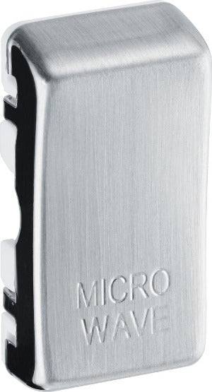 BG Brushed Steel Engraved Microwave Grid Rocker Cap RRMWBS - The Switch Depot