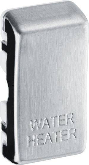 BG Brushed Steel Engraved Water Heater Grid Rocker Cap RRWHBS - The Switch Depot