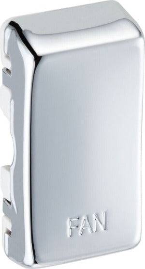 BG Polished Chrome Engraved 'Fan' Grid Rocker Cap RRFNPC | The Switch Depot