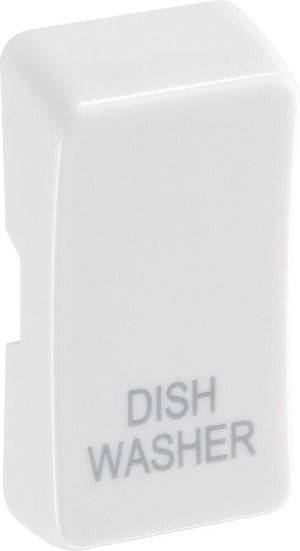 BG White Moulded PVC Engraved Dishwasher Grid Rocker Cap RRDWW - The Switch Depot