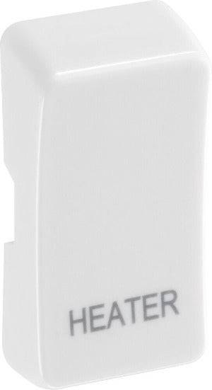 BG White Moulded PVC Engraved Heater Grid Rocker Cap RRHTW - The Switch Depot