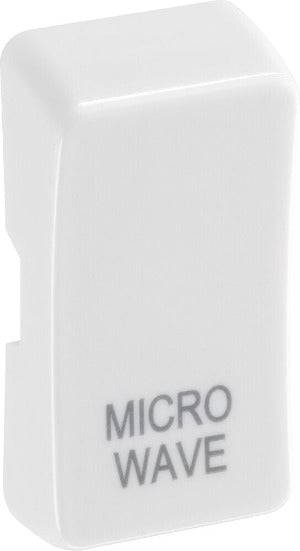 BG White Moulded PVC Engraved Microwave Grid Rocker Cap RRMWW - The Switch Depot