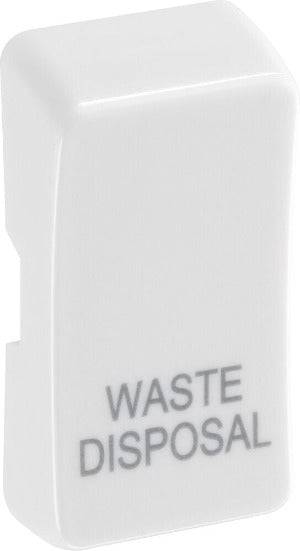 BG White Moulded PVC Engraved Waste Disposal Grid Rocker Cap RRWDISW - The Switch Depot