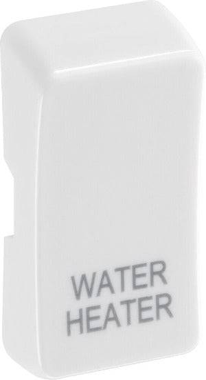 BG White Moulded PVC Engraved Water Heater Grid Rocker Cap RRWHW - The Switch Depot