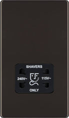 BG Screwless Black Nickel Shaver Socket FBN20B - The Switch Depot