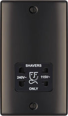 Nexus Metal Black Nickel Shaver Socket NBN20B - The Switch Depot