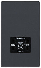Evolve Polycarbonate Matt Grey Shaver Socket PCDMG20B - The Switch Depot