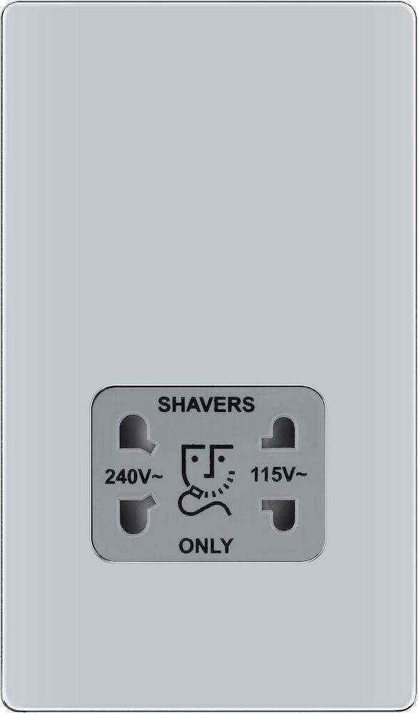 BG Screwless Polished Chrome Shaver Socket FPC20G - The Switch Depot