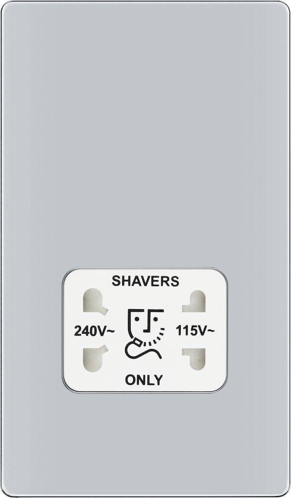 BG Screwless Polished Chrome Shaver Socket FPC20W - The Switch Depot