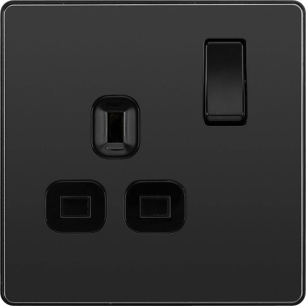 Evolve Polycarbonate Black Chrome Single Socket PCDBC21B - The Switch Depot