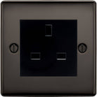 Nexus Metal Black Nickel 13A Unswitched Socket NBNUSSB - The Switch Depot