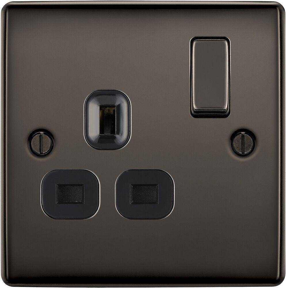 Nexus Metal Black Nickel Single Socket NBN21B - The Switch Depot