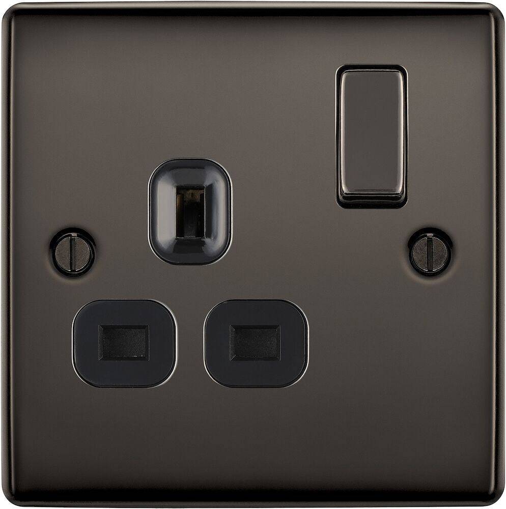 Nexus Metal Black Nickel Single Socket NBN21B | The Switch Depot