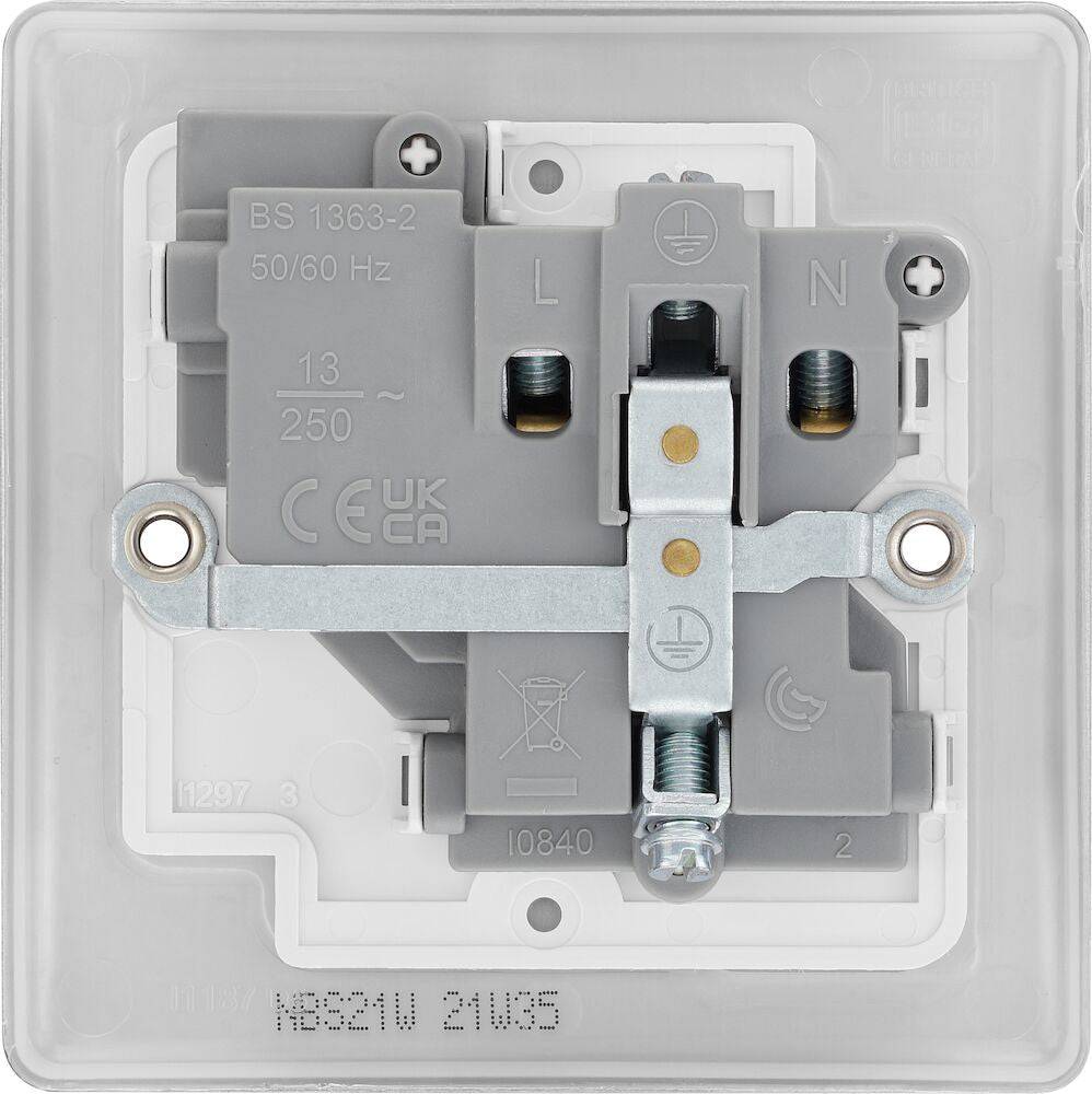 Nexus Metal Brushed Steel Single Socket NBS21W - The Switch Depot