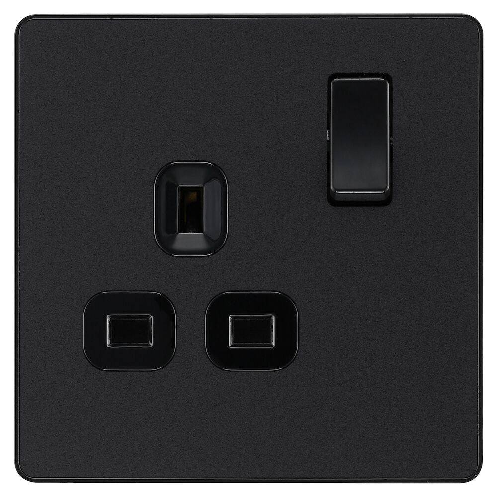 Evolve Polycarbonate Matt Black Single Socket PCDMB21B - The Switch Depot