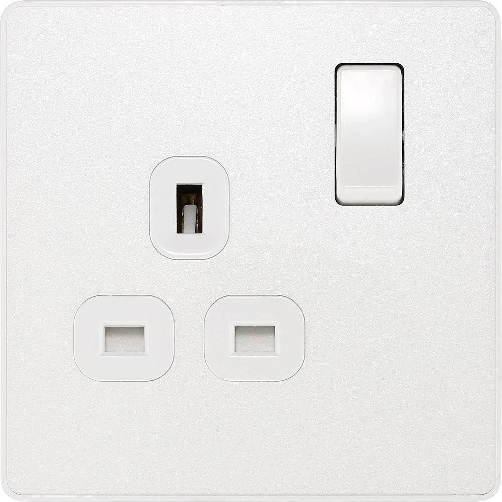 Evolve Polycarbonate Pearlescent White Single Socket PCDCL21W - The Switch Depot