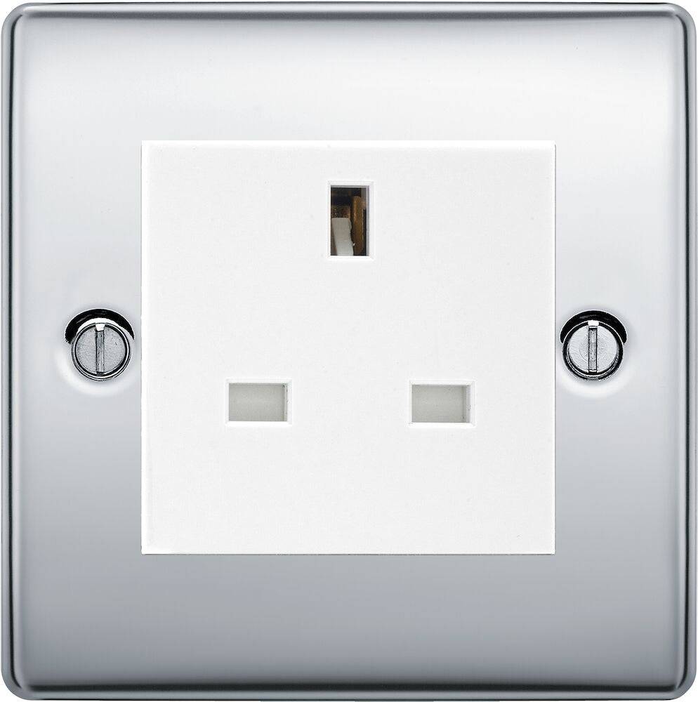 Nexus Metal Polished Chrome 13A Unswitched Socket NPCUSSW - The Switch Depot