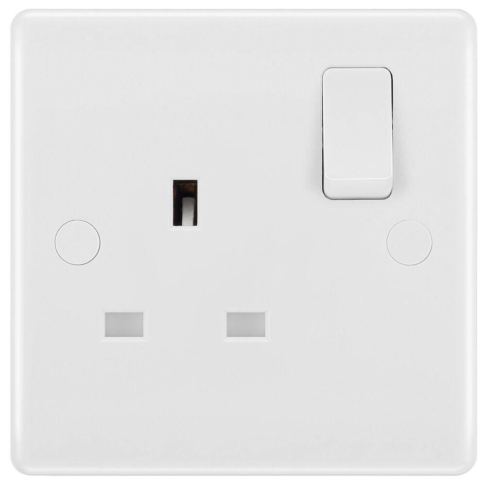 BG Moulded White PVC Single Socket 821DP - The Switch Depot