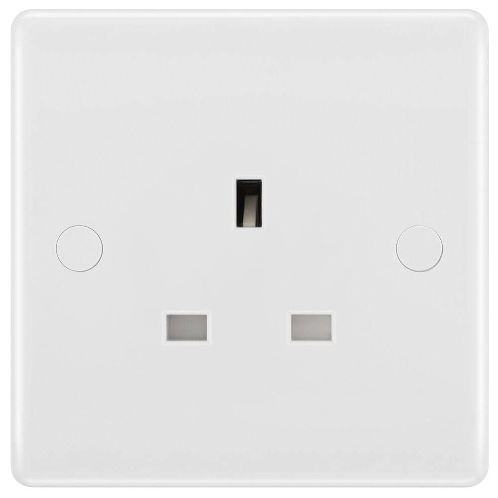BG Moulded White PVC Unswitched Single Socket 823 - The Switch Depot