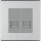 BG Screwless Brushed Steel Double Slave Telephone Socket FBSBTS2G - The Switch Depot