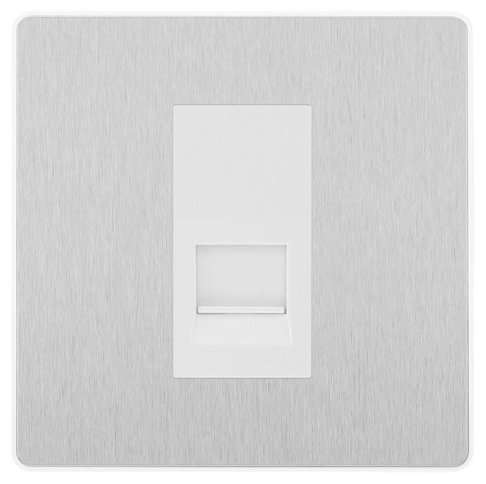 Evolve Polycarbonate Brushed Steel Master Telephone Socket PCDBSBTM1W - The Switch Depot