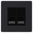Evolve Polycarbonate Matt Black Double Slave Telephone Socket PCDMBBTS2B - The Switch Depot