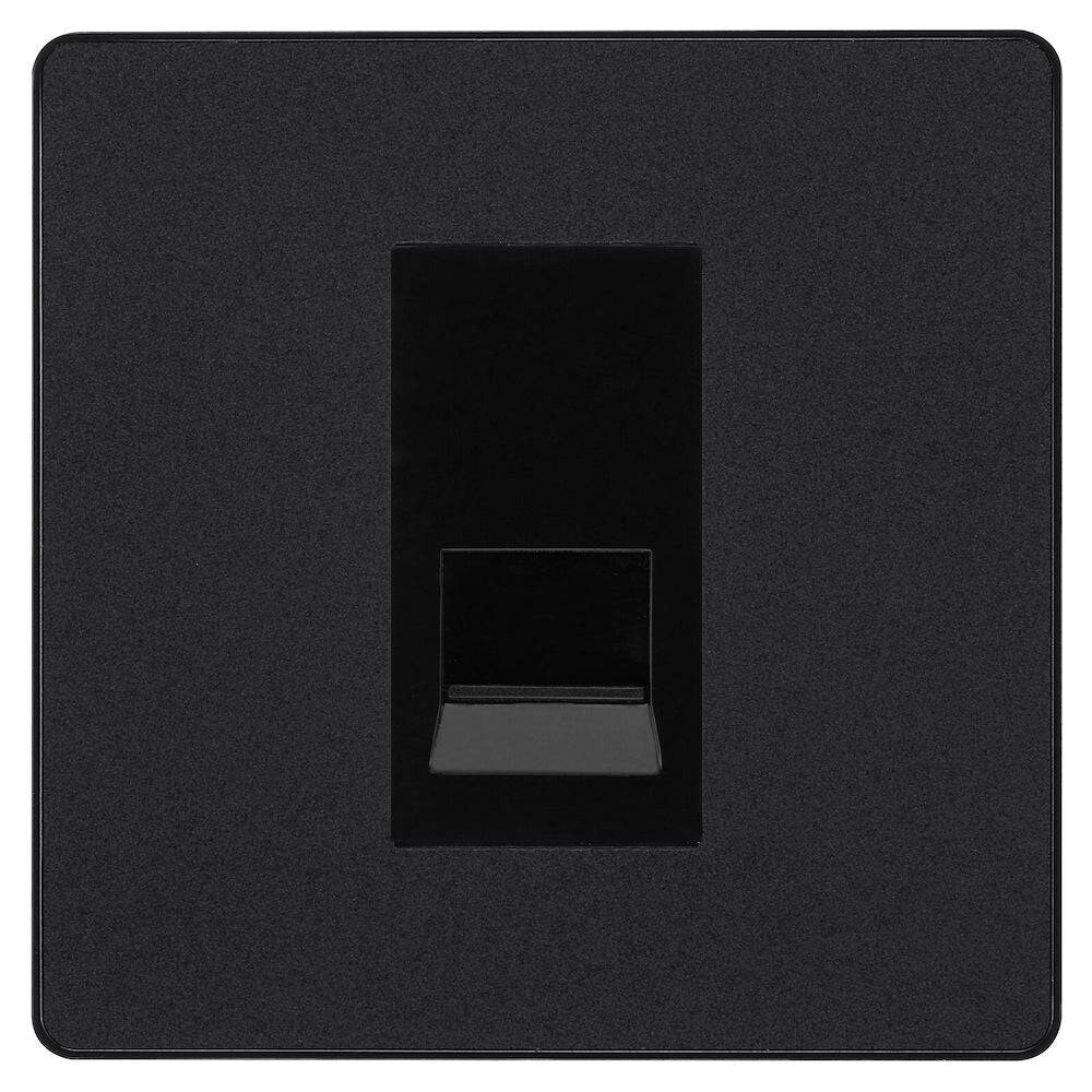 Evolve Polycarbonate Matt Black Master Telephone Socket PCDMBBTM1B - The Switch Depot